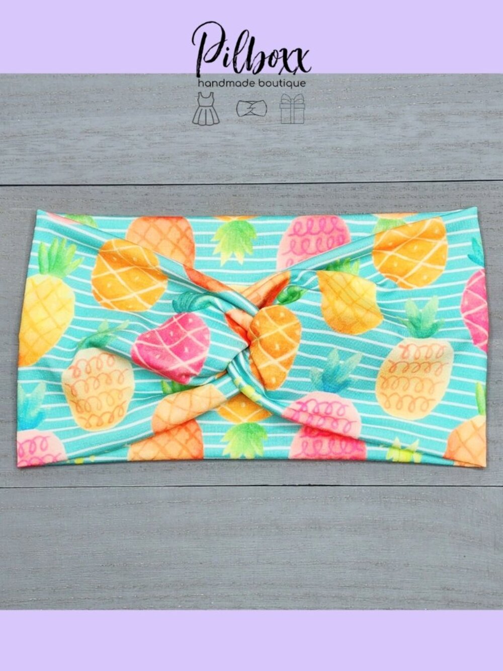 Wide Mint Pineapple Twist Headband